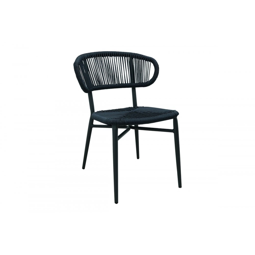 Καρέκλα "AGUS" από αλουμίνιο/pe rattan σε χρώμα γκρι 55x63x77