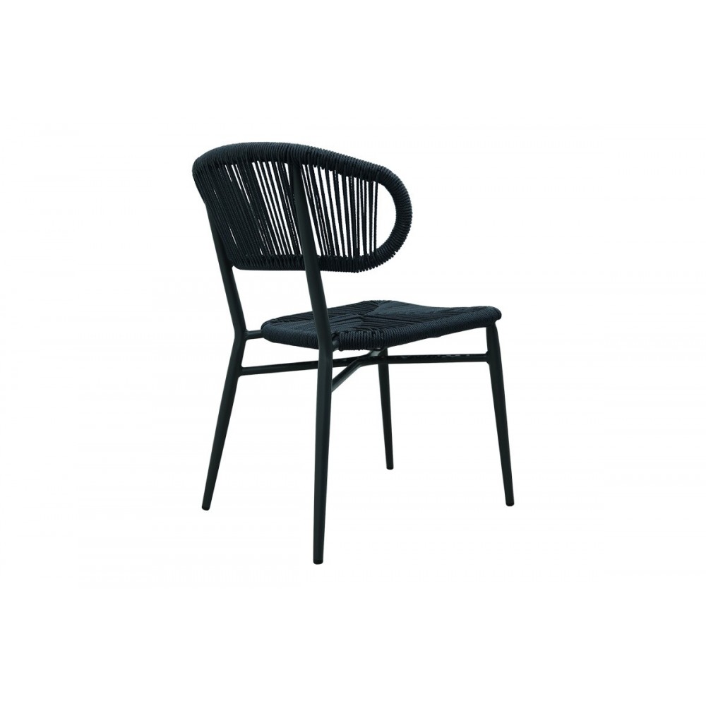 Καρέκλα "AGUS" από αλουμίνιο/pe rattan σε χρώμα γκρι 55x63x77