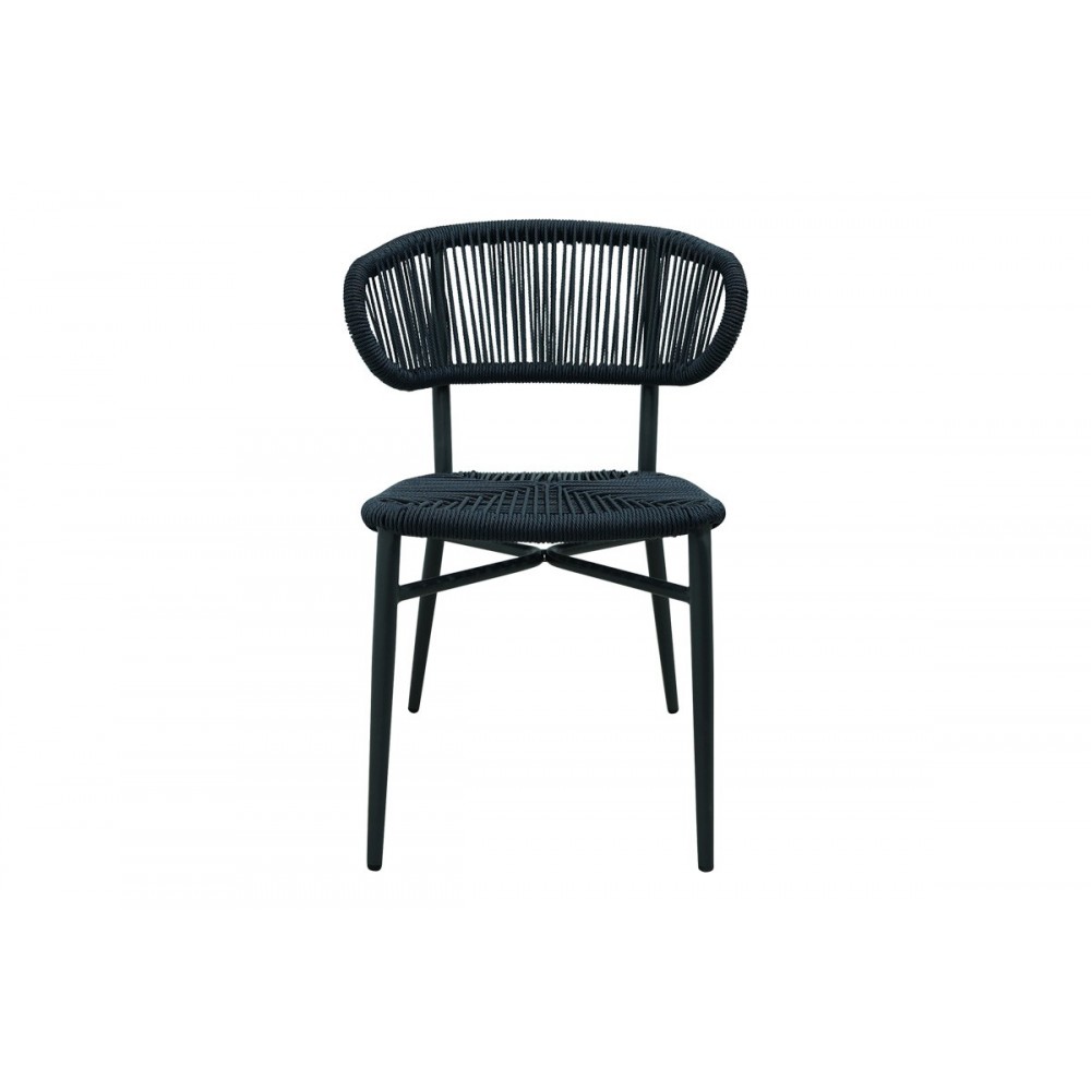 Καρέκλα "AGUS" από αλουμίνιο/pe rattan σε χρώμα γκρι 55x63x77