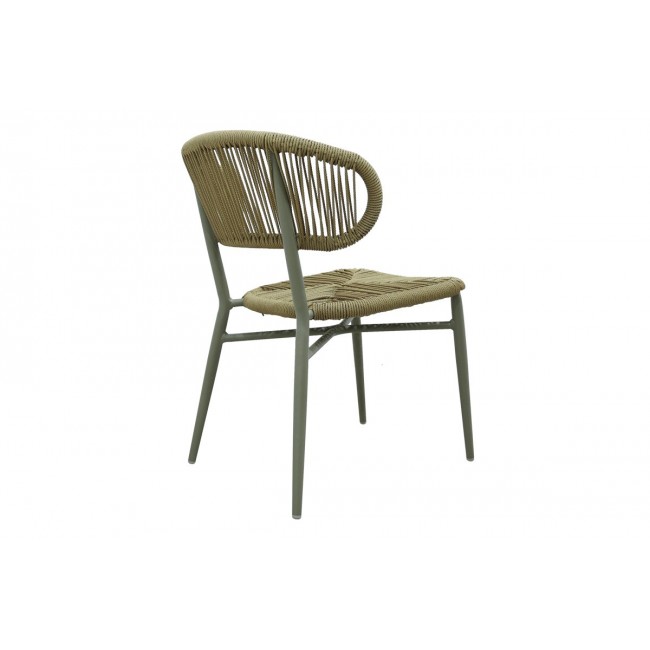 Καρέκλα "AGUS" από αλουμίνιο/pe rattan σε χρώμα καφέ 55x63x77