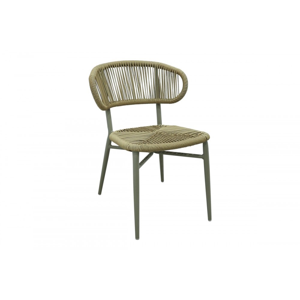 Καρέκλα "AGUS" από αλουμίνιο/pe rattan σε χρώμα καφέ 55x63x77