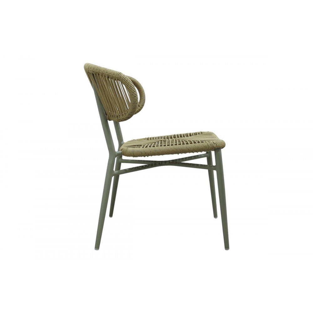 Καρέκλα "AGUS" από αλουμίνιο/pe rattan σε χρώμα καφέ 55x63x77