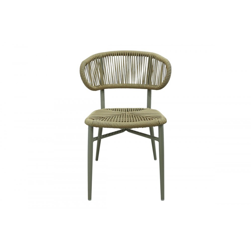 Καρέκλα "AGUS" από αλουμίνιο/pe rattan σε χρώμα καφέ 55x63x77