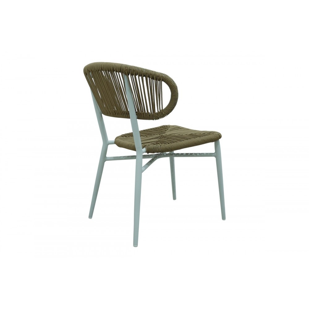 Καρέκλα "AGUS" από αλουμίνιο/pe rattan σε χρώμα λευκό 55x63x77