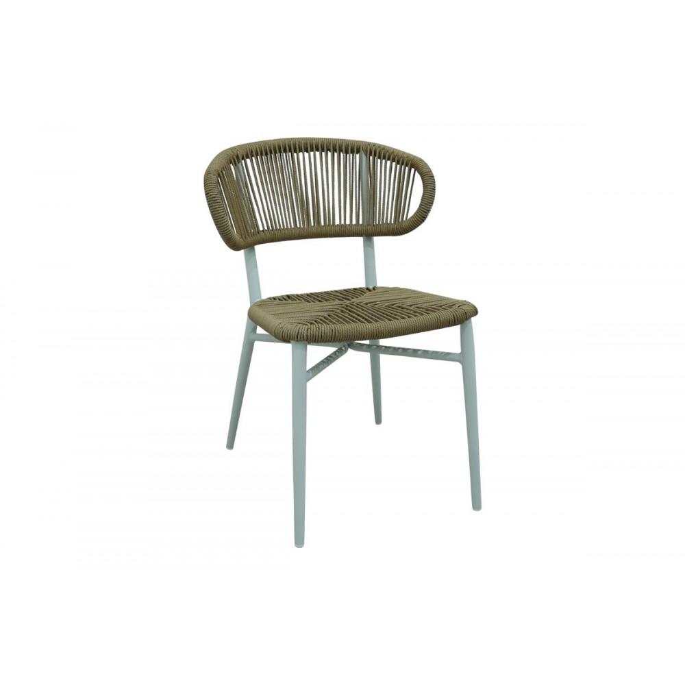 Καρέκλα "AGUS" από αλουμίνιο/pe rattan σε χρώμα λευκό 55x63x77