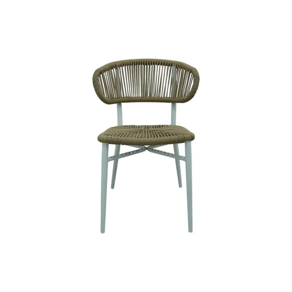 Καρέκλα "AGUS" από αλουμίνιο/pe rattan σε χρώμα λευκό 55x63x77