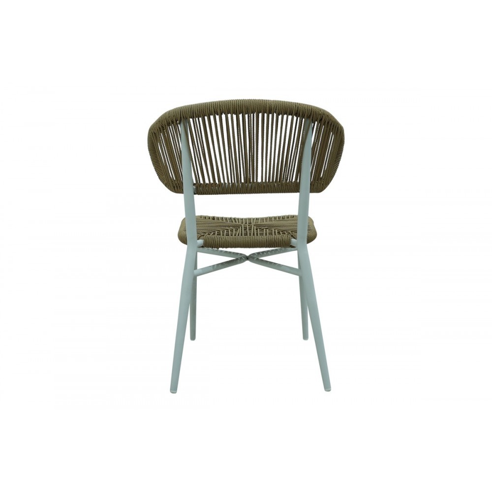 Καρέκλα "AGUS" από αλουμίνιο/pe rattan σε χρώμα λευκό 55x63x77