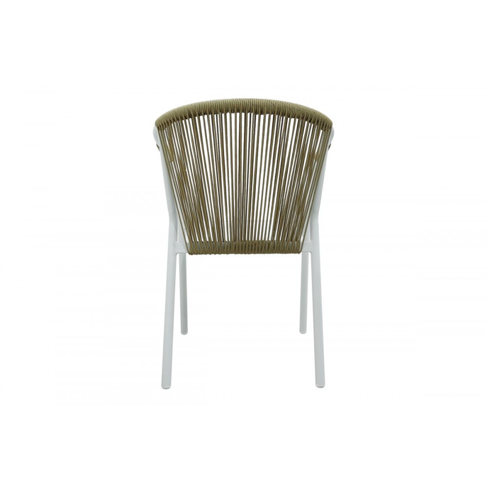 Πολυθρόνα κήπου "CONVINCE" από αλουμίνιο/rattan σε χρώμα λευκό/φυσικό 56x63x82