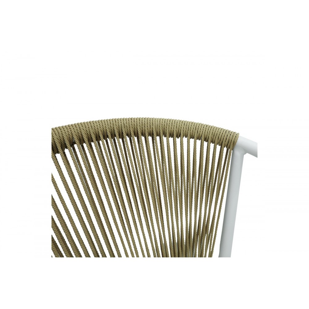 Πολυθρόνα κήπου "CONVINCE" από αλουμίνιο/rattan σε χρώμα λευκό/φυσικό 56x63x82