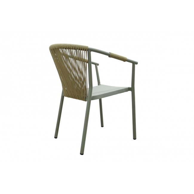 Πολυθρόνα κήπου "CONVINCE" από αλουμίνιο/rattan σε χρώμα καφέ 56x63x82