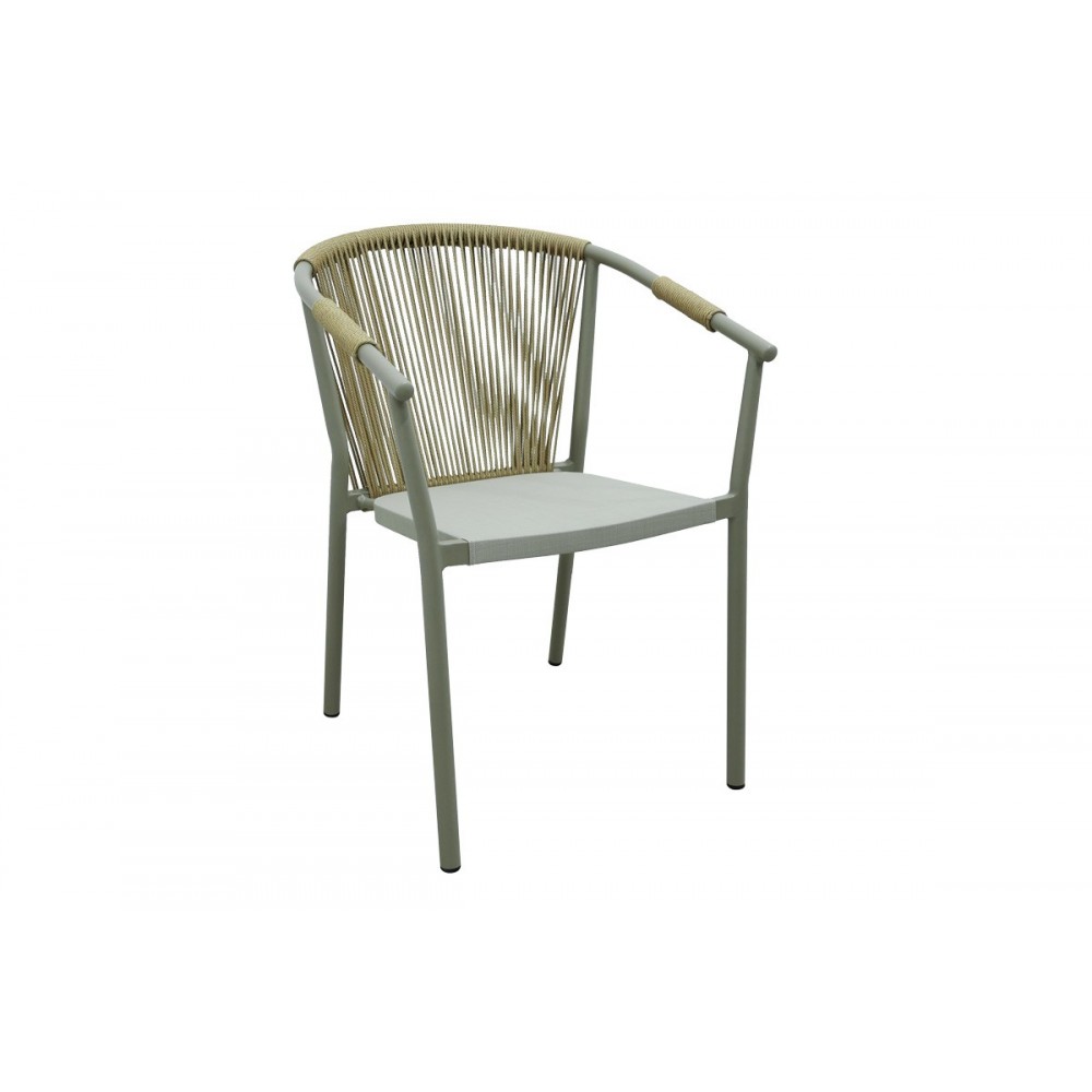 Πολυθρόνα κήπου "CONVINCE" από αλουμίνιο/rattan σε χρώμα καφέ 56x63x82