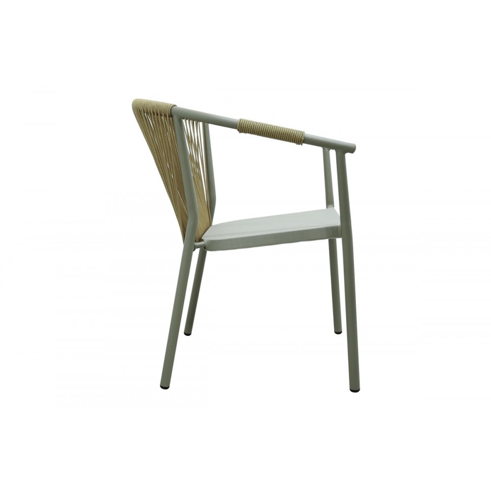 Πολυθρόνα κήπου "CONVINCE" από αλουμίνιο/rattan σε χρώμα καφέ 56x63x82