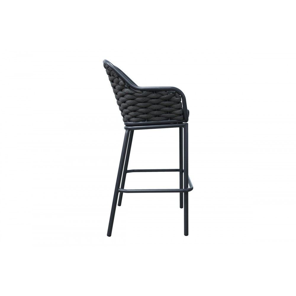 Σκαμπό μπαρ "ZUKI" από αλουμίνιο/pp σε χρώμα γκρι 55x54x109