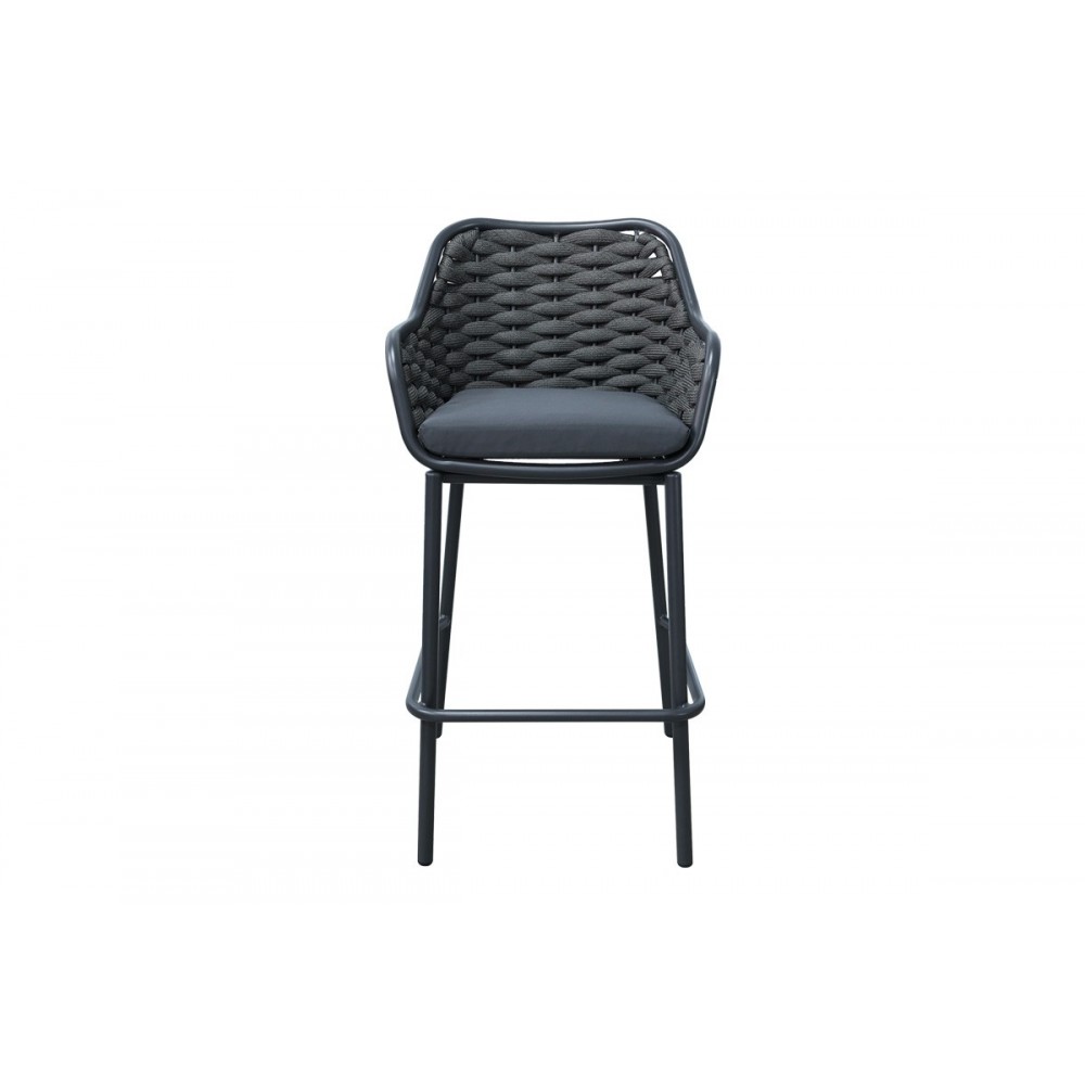 Σκαμπό μπαρ "ZUKI" από αλουμίνιο/pp σε χρώμα γκρι 55x54x109