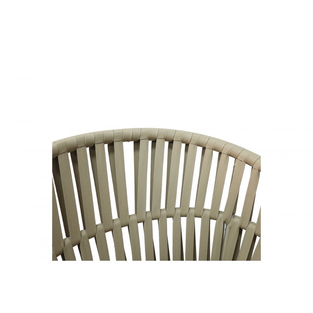 Πολυθρόνα "FRAMA" από αλουμίνιο/σχοινί σε χρώμα καφέ 57x60x78