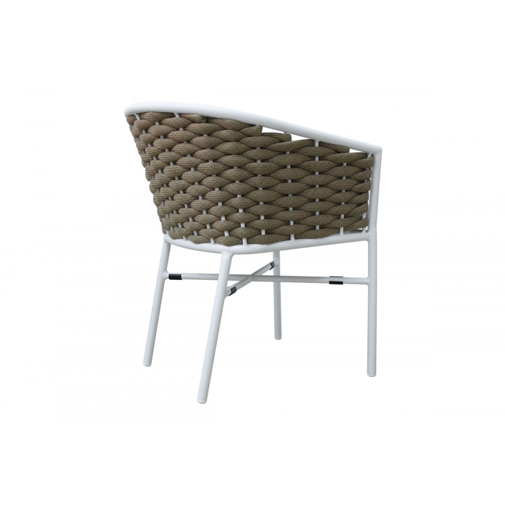 Πολυθρόνα "NOEVO" από αλουμίνιο/pp σε χρώμα λευκό 57x62x77