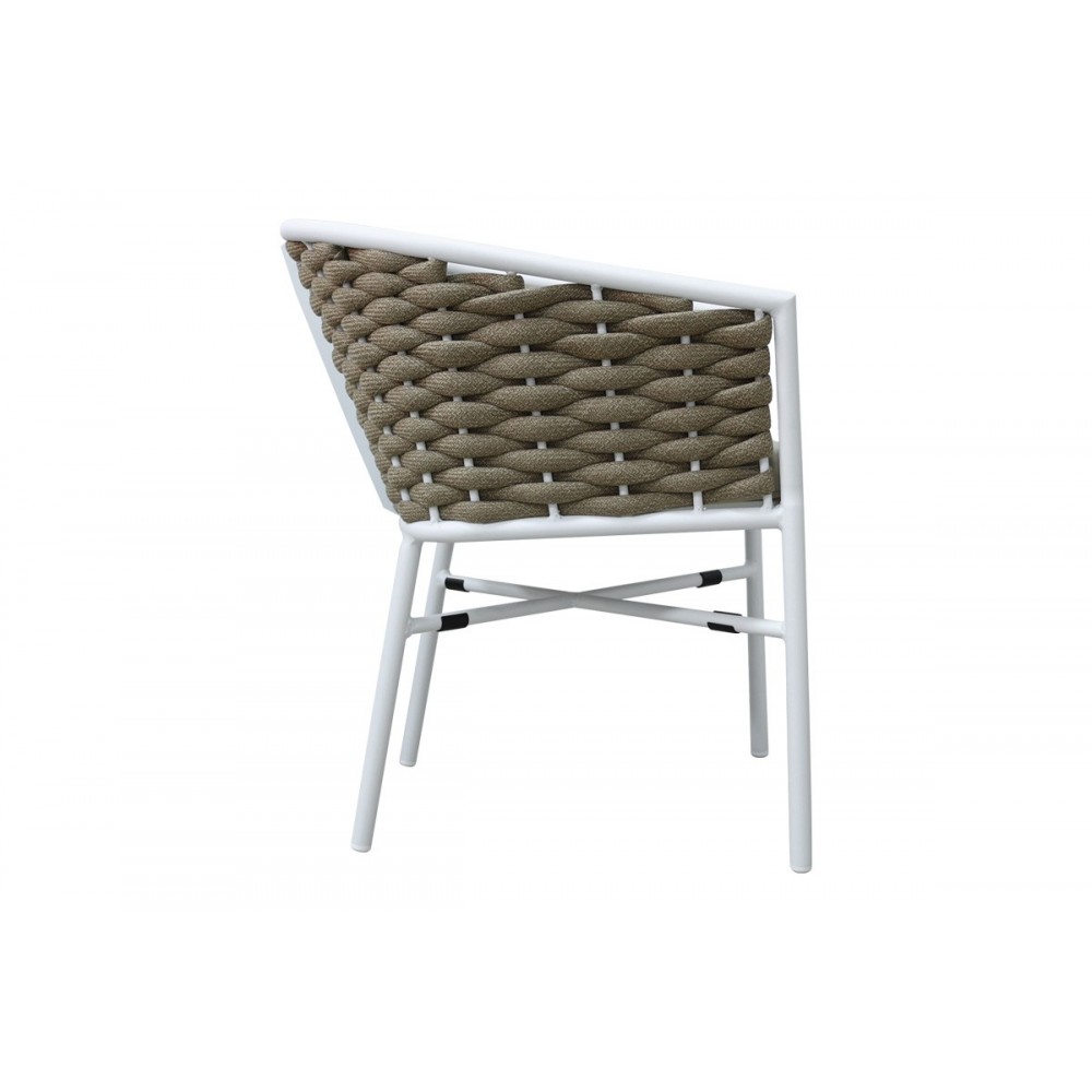 Πολυθρόνα "NOEVO" από αλουμίνιο/pp σε χρώμα λευκό 57x62x77