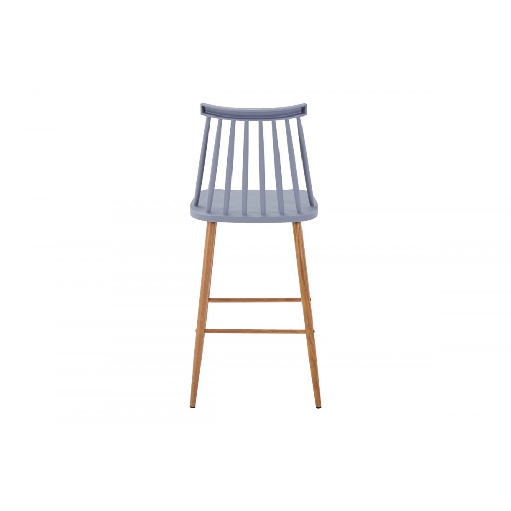 Σκαμπό μπαρ "AURORA I" από pp/μέταλλο σε χρώμα γκρι/φυσικό 42x47x99