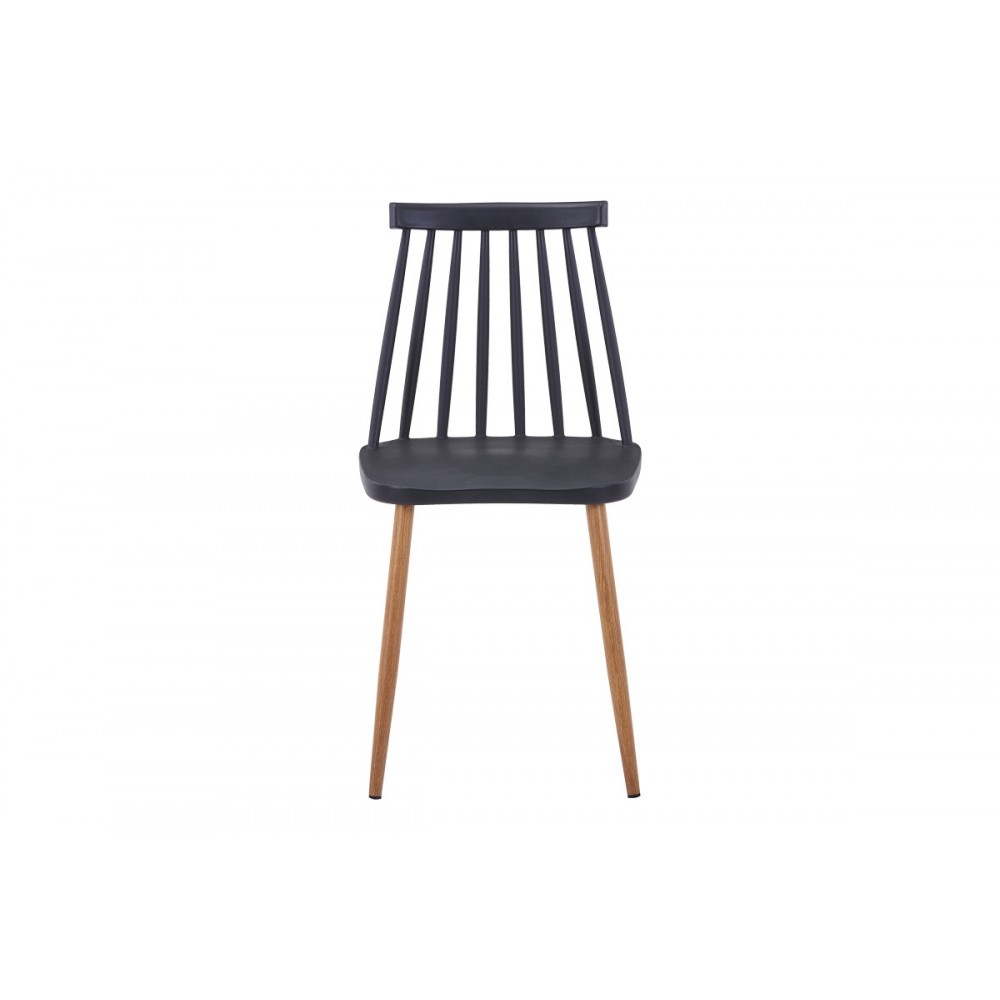 Καρέκλα "AURORA I" από pp/μέταλλο σε χρώμα μαύρο/φυσικό 43x48x79