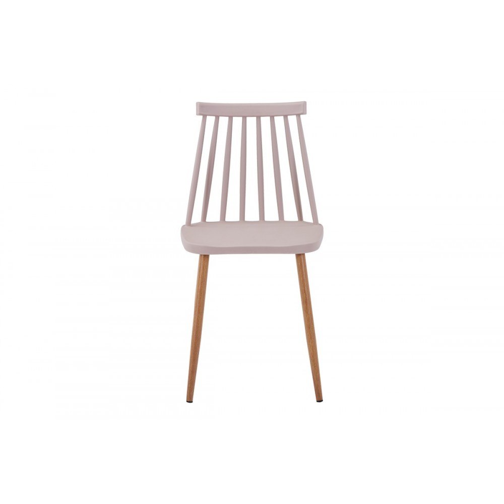 Καρέκλα "AURORA I" από pp/μέταλλο σε χρώμα μόκα/φυσικό 43x48x79