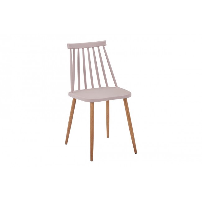 Καρέκλα "AURORA I" από pp/μέταλλο σε χρώμα μόκα/φυσικό 43x48x79