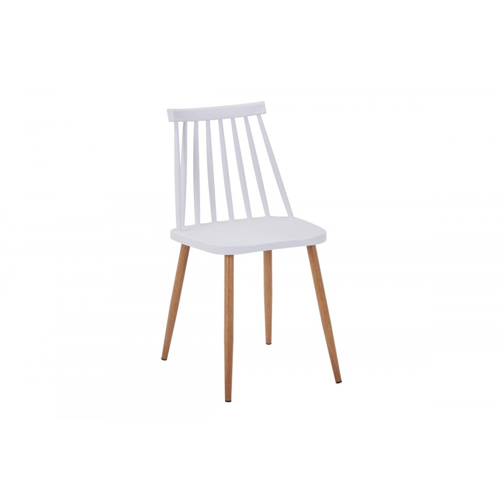 Καρέκλα "AURORA I" από pp/μέταλλο σε χρώμα λευκό/φυσικό 43x48x79