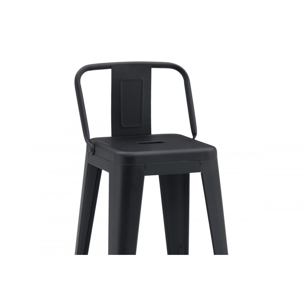 Σκαμπό μπαρ μεσαίου ύψους "UTOPIA" από μέταλλο σε χρώμα μαύρο ματ 42x42x86