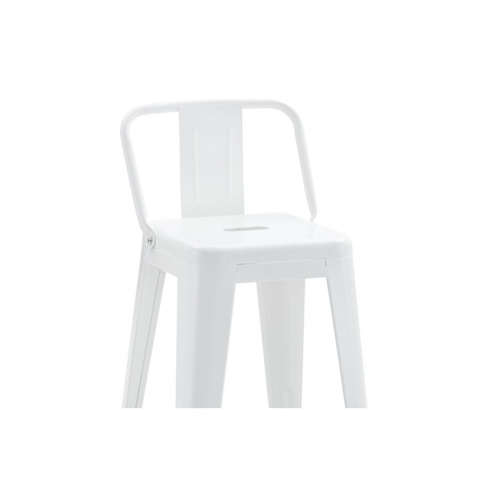 Σκαμπό μπαρ μεσαίου ύψους "UTOPIA" από μέταλλο σε χρώμα λευκό 42x42x86