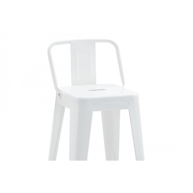 Σκαμπό μπαρ μεσαίου ύψους "UTOPIA" από μέταλλο σε χρώμα λευκό 42x42x86