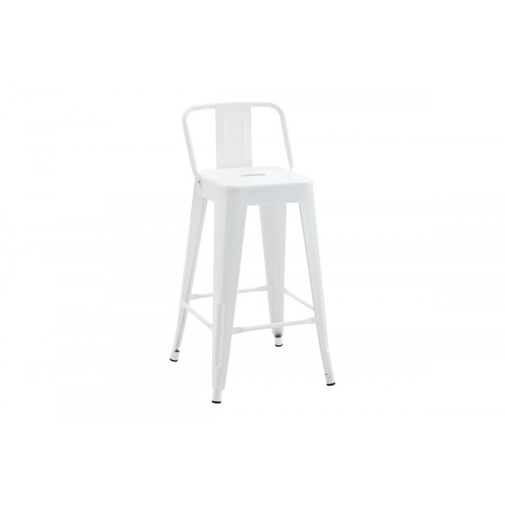 Σκαμπό μπαρ μεσαίου ύψους "UTOPIA" από μέταλλο σε χρώμα λευκό 42x42x86