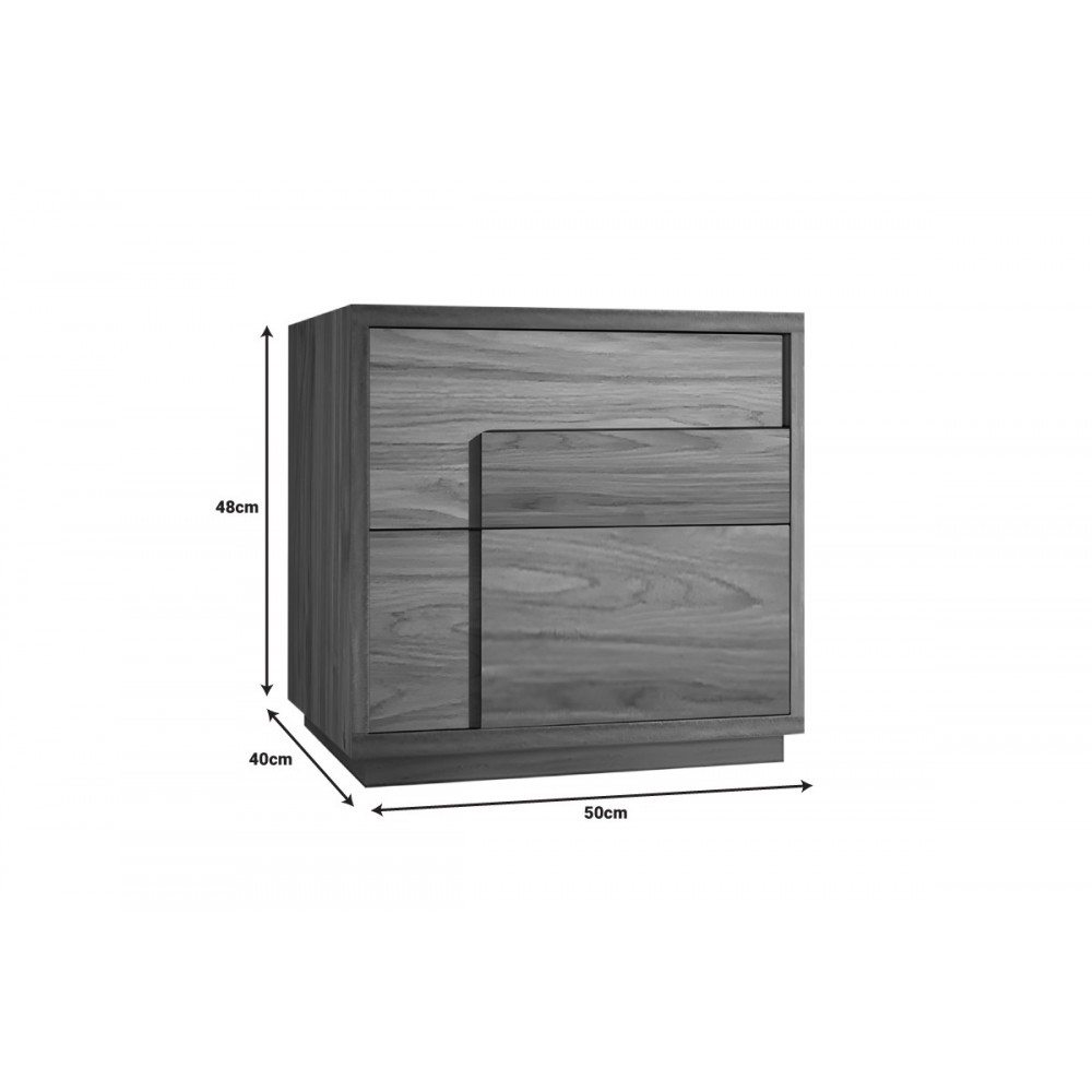 Κομοδίνο "INGET" από mdf σε χρώμα καρυδί 50x40x48