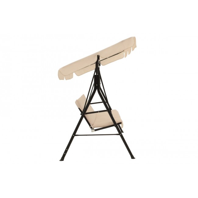 Κούνια κήπου "GLOBO" από ύφασμα/μέταλλο σε χρώμα μπεζ/μαύρο 170x110x153