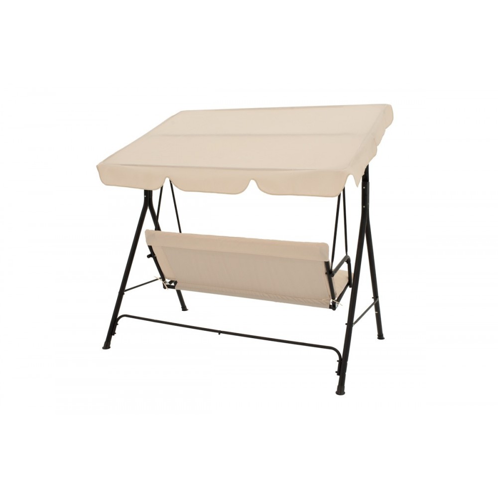 Κούνια κήπου "GLOBO" από ύφασμα/μέταλλο σε χρώμα μπεζ/μαύρο 170x110x153