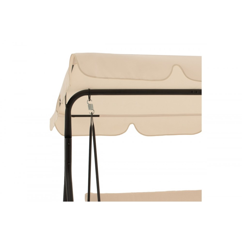 Κούνια κήπου "GLOBO" από ύφασμα/μέταλλο σε χρώμα μπεζ/μαύρο 170x110x153