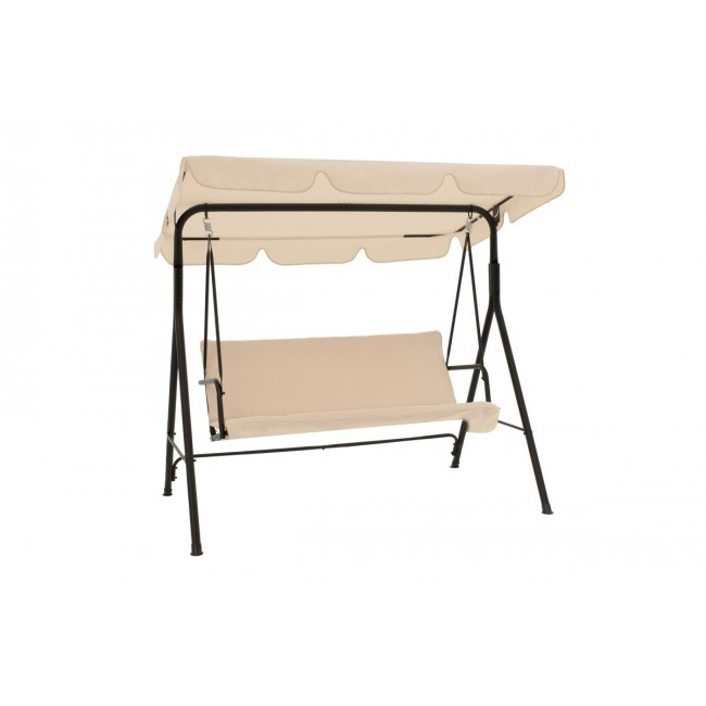 Κούνια κήπου "GLOBO" από ύφασμα/μέταλλο σε χρώμα μπεζ/μαύρο 170x110x153