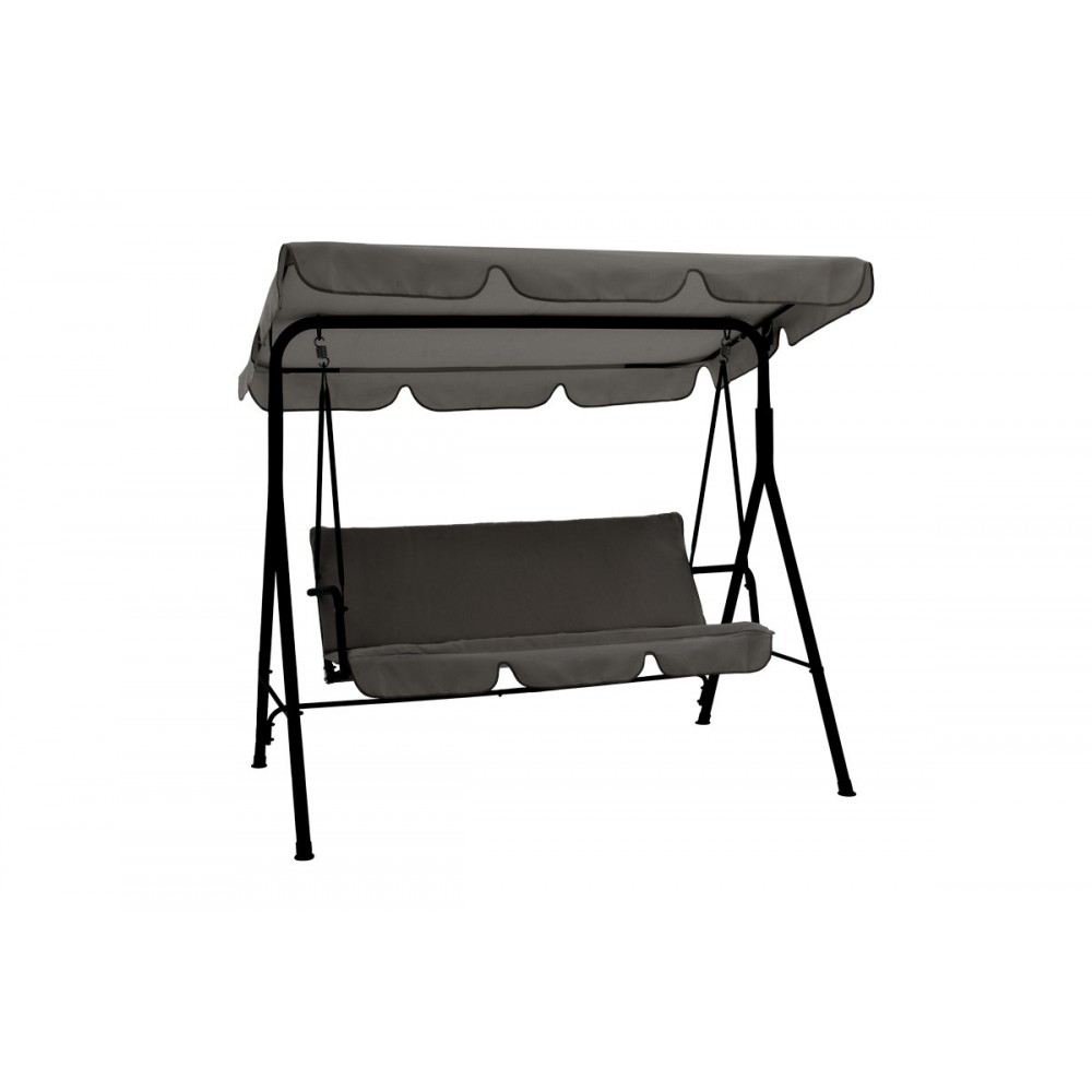 Κούνια κήπου "GLOBO" από ύφασμα/μέταλλο σε χρώμα γκρι/μαύρο 170x110x153