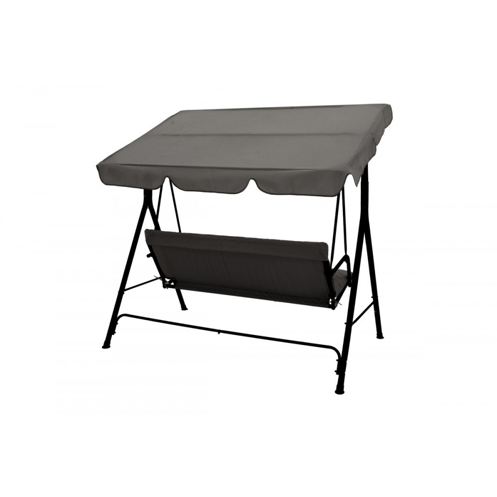 Κούνια κήπου "GLOBO" από ύφασμα/μέταλλο σε χρώμα γκρι/μαύρο 170x110x153