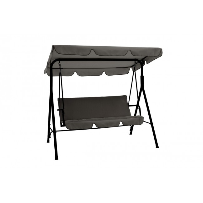 Κούνια κήπου "GLOBO" από ύφασμα/μέταλλο σε χρώμα γκρι/μαύρο 170x110x153