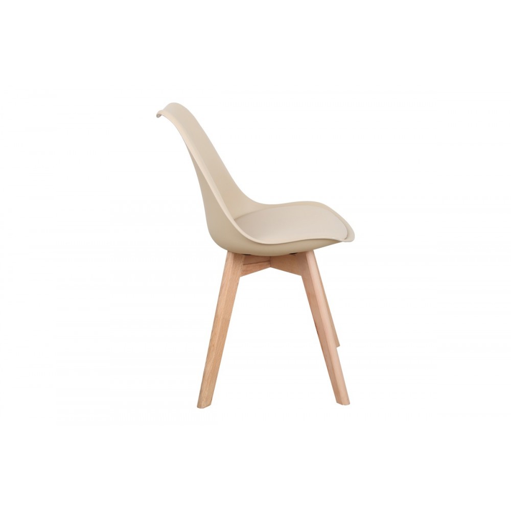 Καρέκλα "GASTON" από pp/pu σε χρώμα taupe/φυσικό 58x47x85