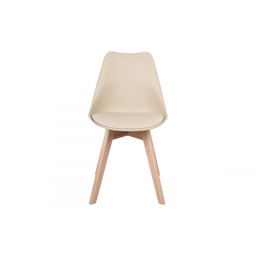 Καρέκλα "GASTON" από pp/pu σε χρώμα taupe/φυσικό 58x47x85