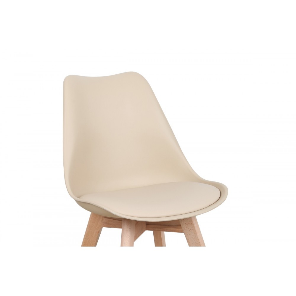 Καρέκλα "GASTON" από pp/pu σε χρώμα taupe/φυσικό 58x47x85