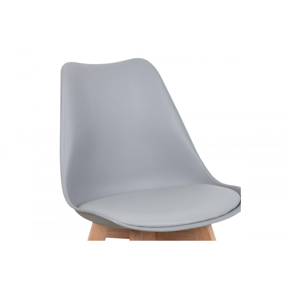 Καρέκλα "GASTON" από pp/pu σε χρώμα γκρι/φυσικό 58x47x85