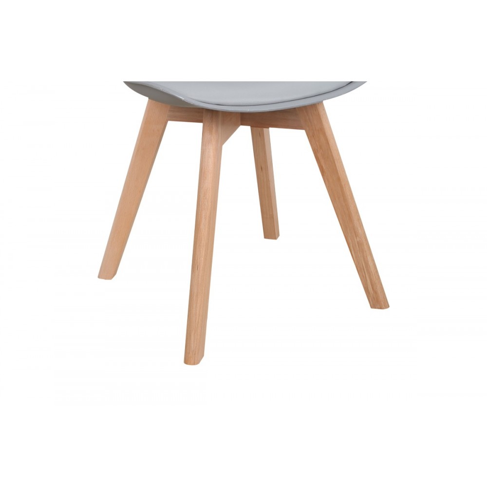 Καρέκλα "GASTON" από pp/pu σε χρώμα γκρι/φυσικό 58x47x85