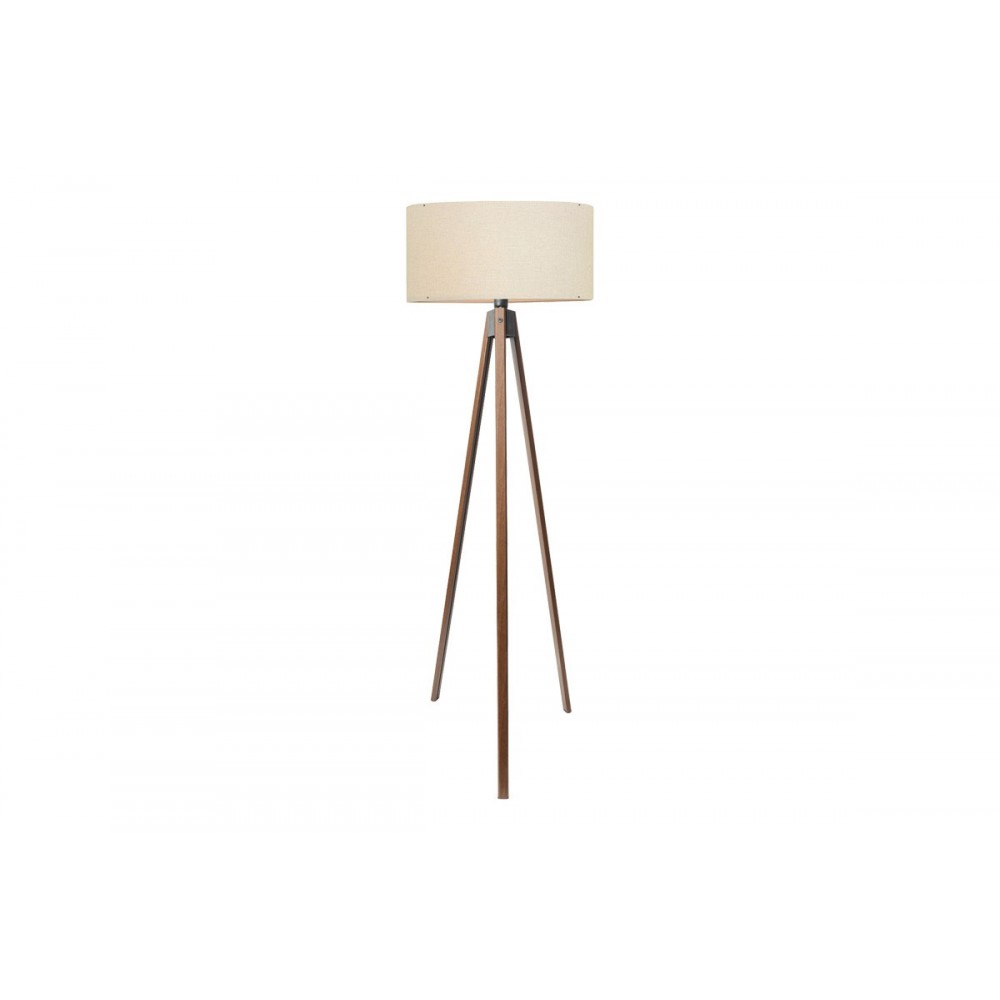 Φωτιστικό δαπέδου "PWL-1059" από mdf/pvc σε χρώμα κρεμ/καρυδί Φ38x140