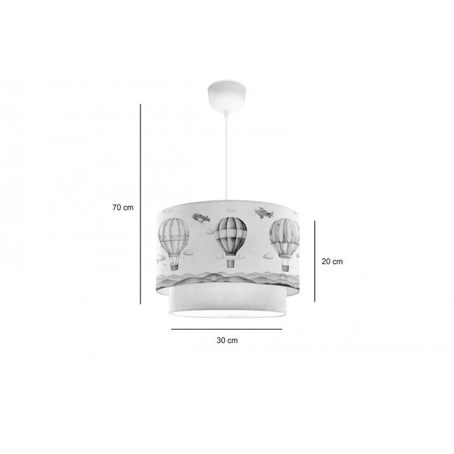 Παιδικό φωτιστικό "BALON" από ύφασμα pvc σε χρώμα κρεμ Φ30x20