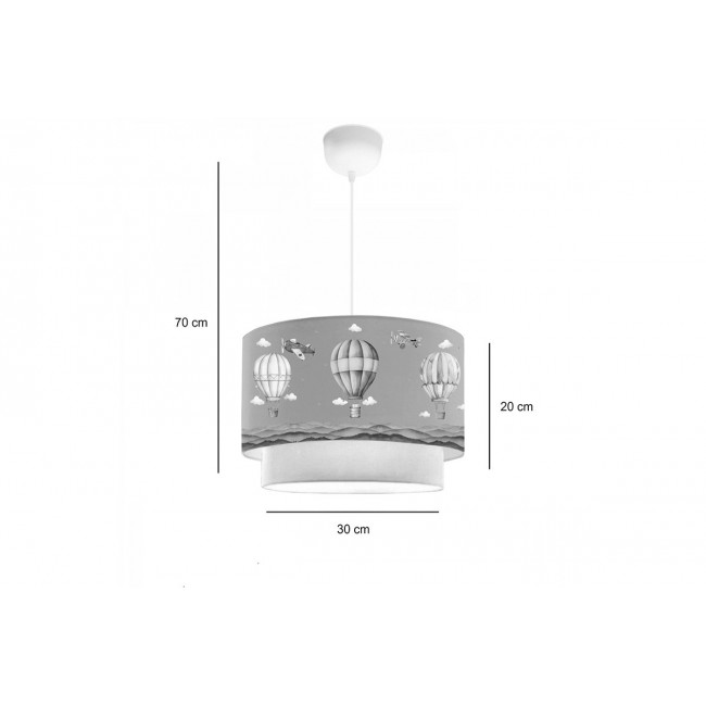 Παιδικό φωτιστικό "BALON" από ύφασμα pvc σε χρώμα πράσινο/κρεμ Φ30x20