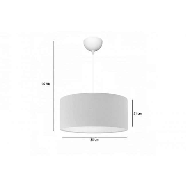 Φωτιστικό μονόφωτο "PWL-1091" από ύφασμα pvc σε χρώμα κρεμ Φ38x21