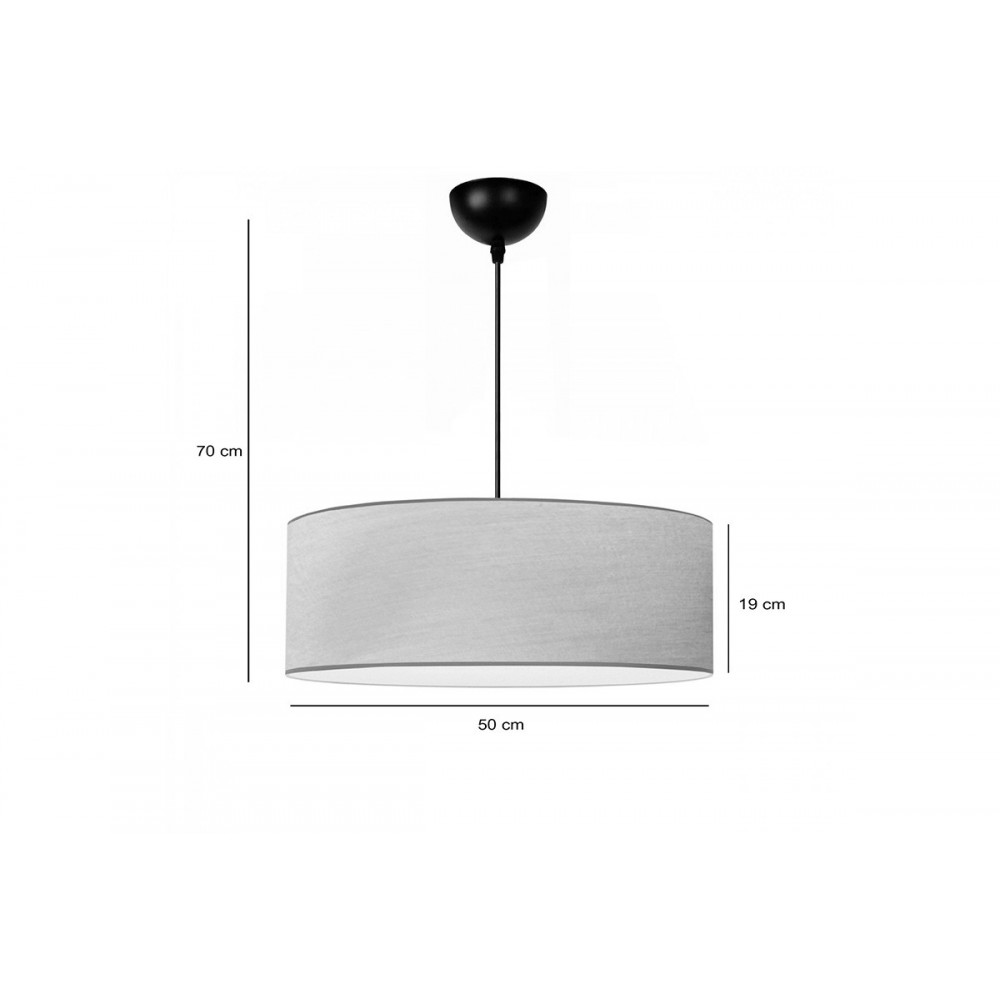 Φωτιστικό οροφής "RUFIO" από ύφασμα pvc σε χρώμα καφέ/κρεμ Φ50x20