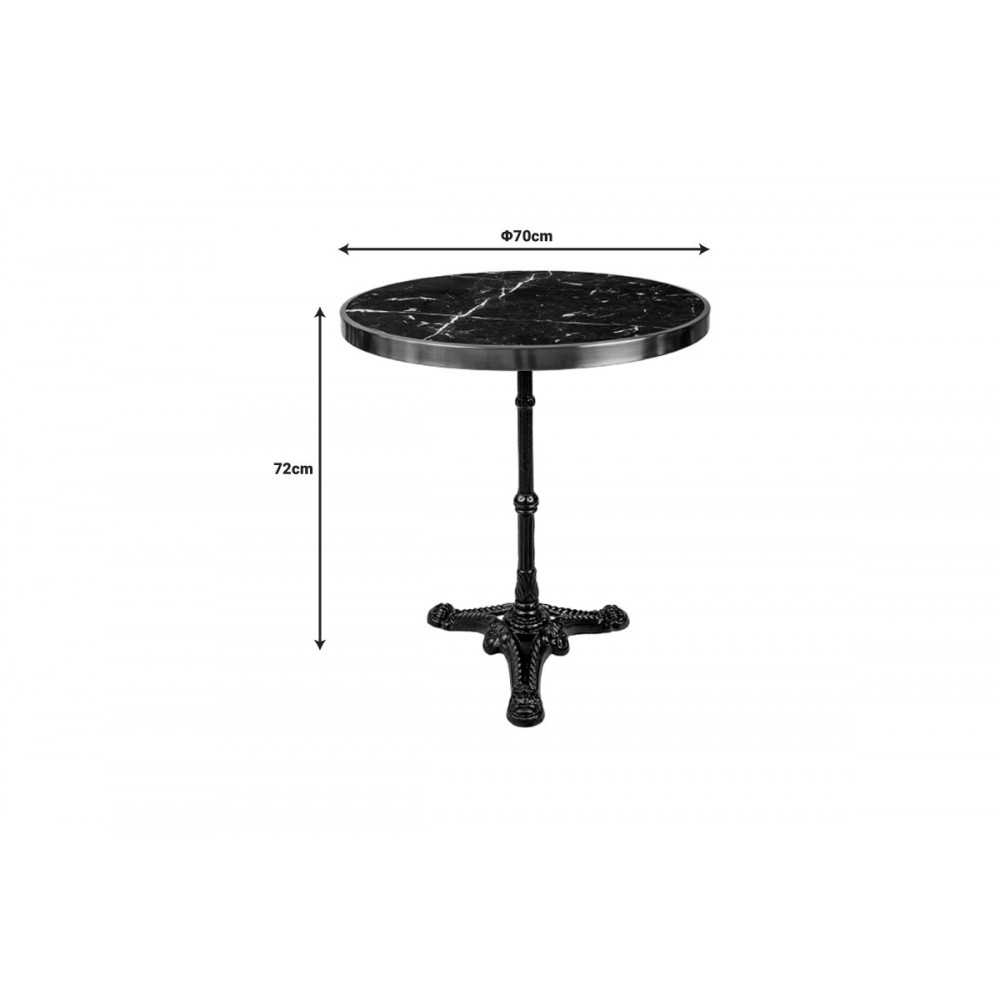 Τραπέζι "ANDEKET" από μάρμαρο/μαντέμι σε χρώμα μαύρο/χρυσό Φ70x72