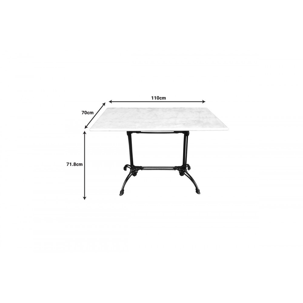 Τραπέζι "ZOSAL" από μάρμαρο/μαντέμι σε χρώμα λευκό/μαύρο 110x70x71.8